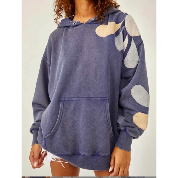 Free People Sweaters - We the Free It's a Vibe Hoodie Oversized & Distressed Abstract Patchwork XS